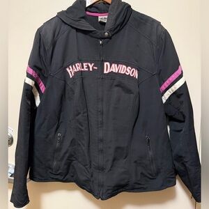 Harley-Davidson Miss Enthusiast Black and Pink Softshell Jacket